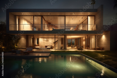 Innovative Architectural Concept: Blending Luxury and Creativity. Generative AI © AIproduction