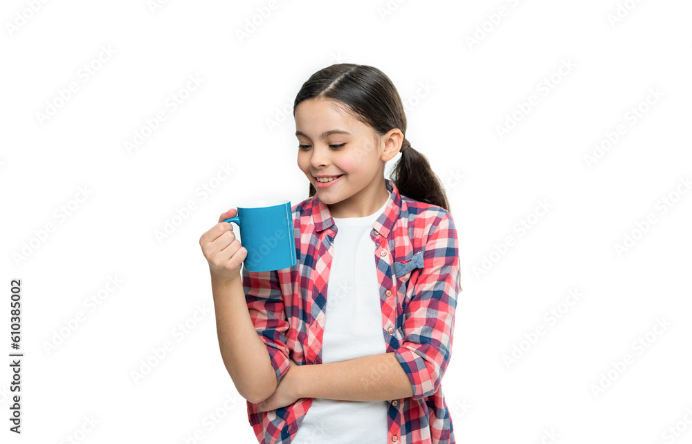positive teen girl with morning coffee on background. photo of teen girl with morning coffee cup positive teen girl with morning coffee on background. photo of teen girl with morning coffee cup
