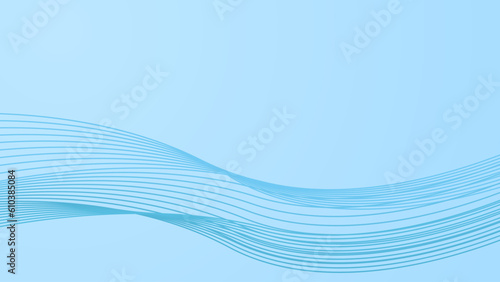 Abstract blue smooth wave on a blue background. Dynamic sound wave