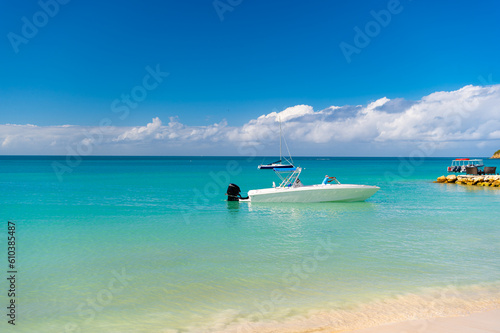 summer vacation yachting at caribbean seaside. photo of summer vacation yachting on the beach.