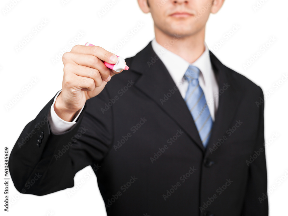 Business man drawing on virtual illustration Business man drawing on virtual illustration