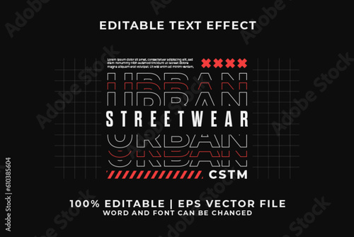 Editable Text Effect Urban Street Wear Style Premium Vector
