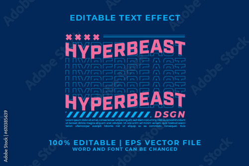 Hyper Beast Editable Text Effect Urban Street Wear Style Premium Vector