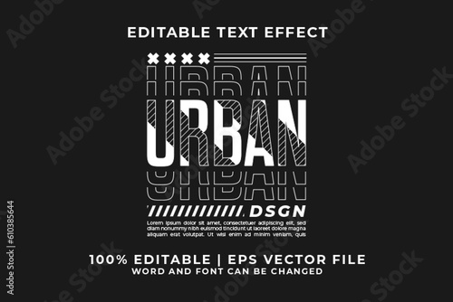 Editable Text Effect Urban Street Wear Style Premium Vector