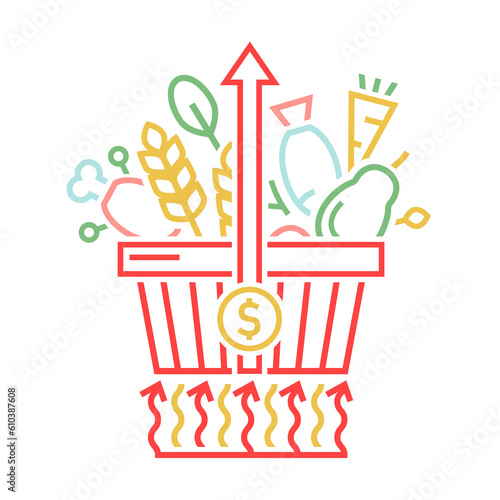 Heatinflation banner in outline style. Vector illustration