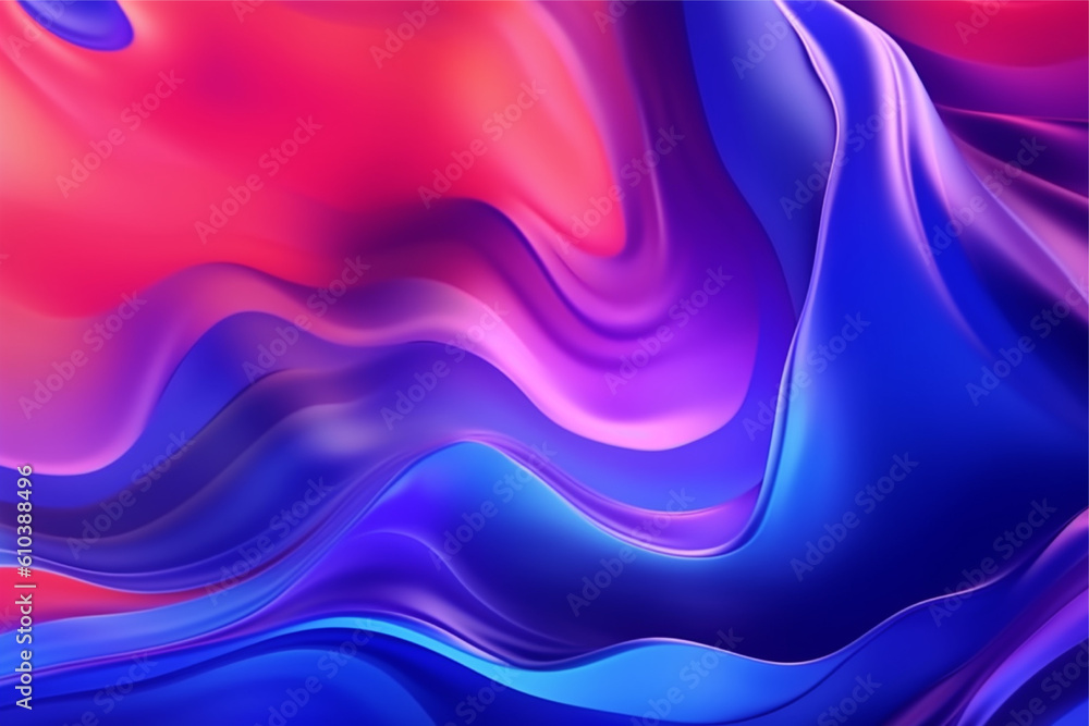 Fototapeta premium Abstract colorful wave background, generative ai