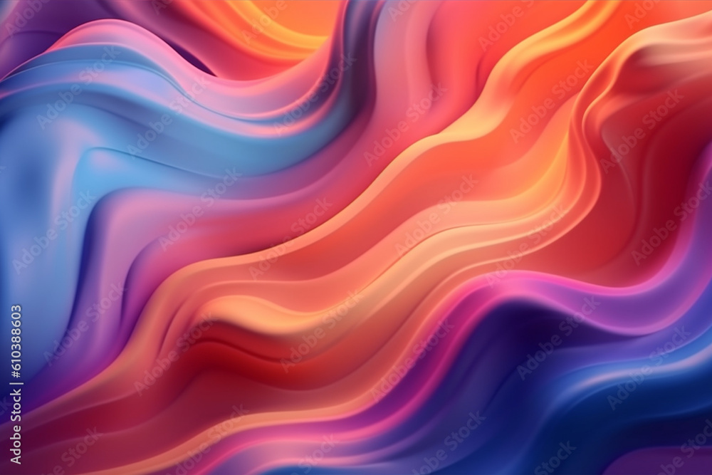 Fototapeta premium Abstract colorful wave background, generative ai