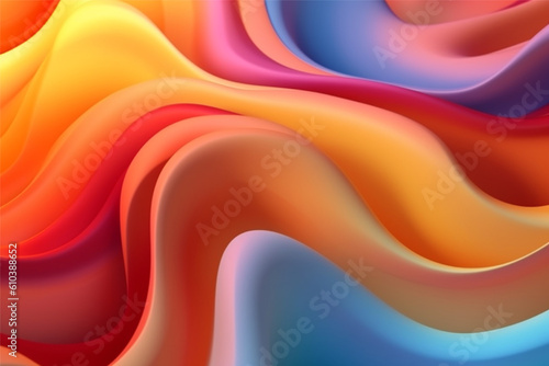 Abstract colorful wave background, generative ai