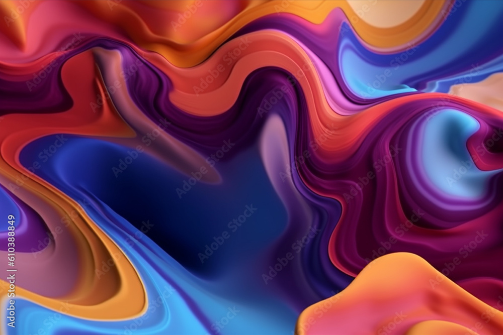 Abstract colorful wave background, generative ai Abstract colorful wave background, generative ai