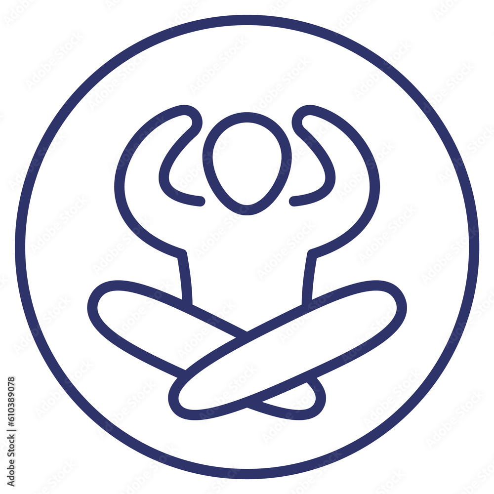 meditation icon on white, line design meditation icon on white, line design