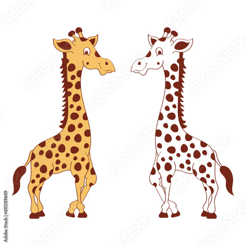 G for giraffe cartoon isolated
