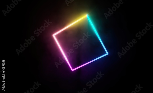 Neon square design template