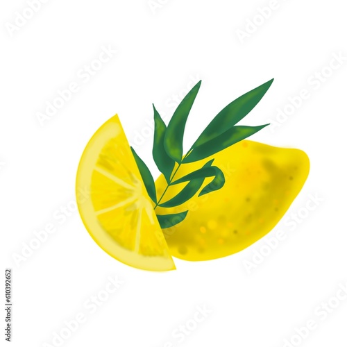 lemon with leaves