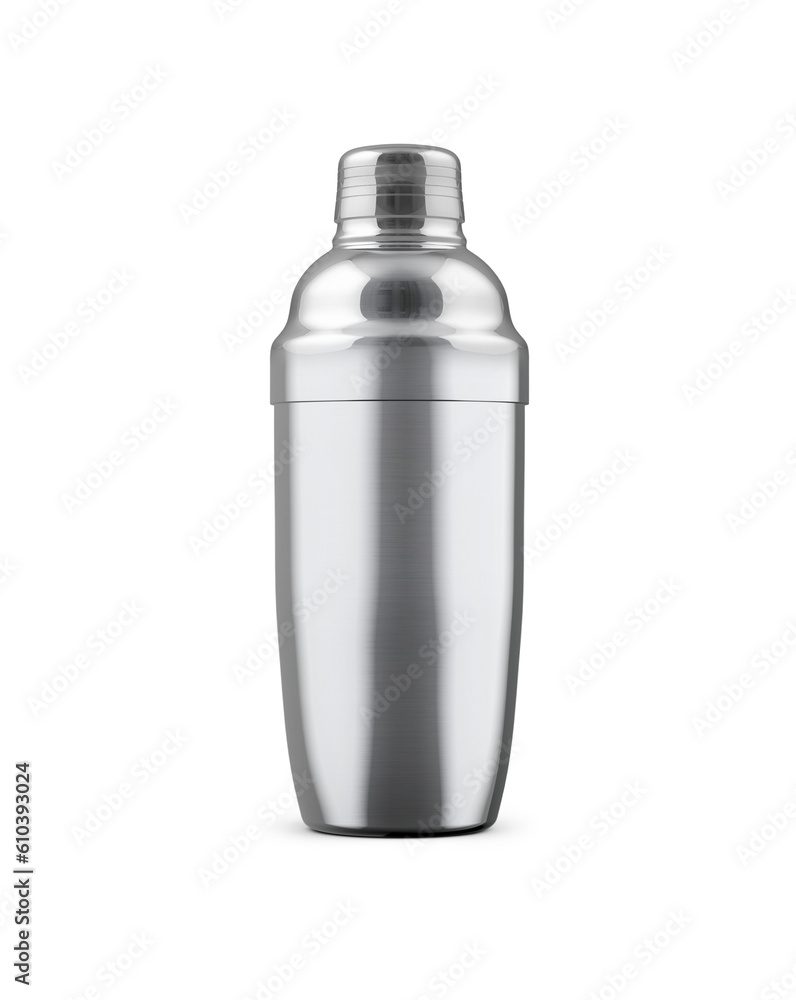 Metal Bar Cocktail Shakers Isolated 3D Rendering Metal Bar Cocktail Shakers Isolated 3D Rendering
