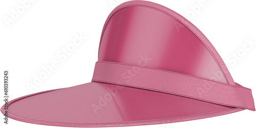 Fotografia Beach Plastic Clear Sun Visor Pink Hat Isolated 3D Rendering
