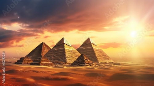 pyramid in the sunset