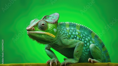 green iguana on a branch