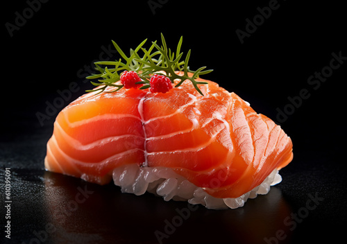 sushi with salmon generative AI