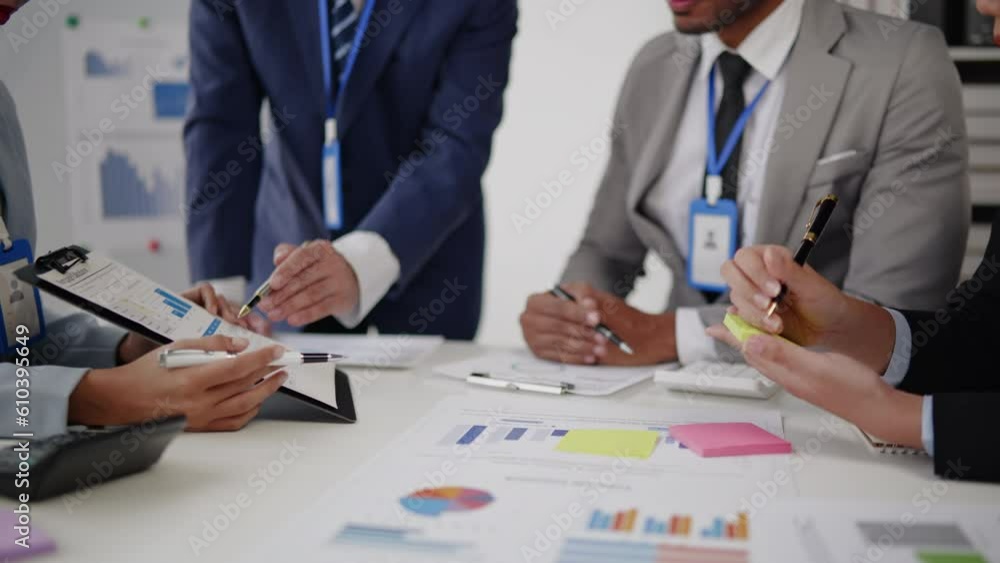 Close up of hands are calculate working and brainstorming about business financial and marketing. Close up of hands are calculate working and brainstorming about business financial and marketing.
