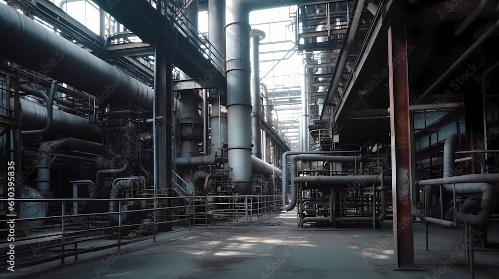 Refinery industry engineer are working and discussing at front oil and gas industrial factory,Oil refinery plant for industry