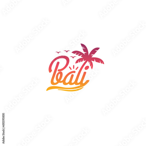 BALI No 2 Wordmark Logo - Island symbols fused on the letters.