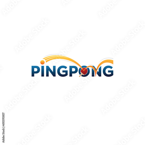 PINGPONG Wordmark Logo - pingpong symbol fused on the letters.