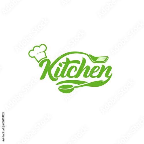 KITCHEN Wordmark Logo  - Kitchen symbols fused on the letters.
