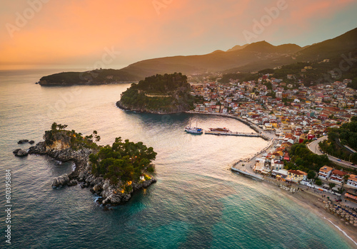 Parga, Greece. Beautiful colorful coastal town in Epirus, Greek holidays.