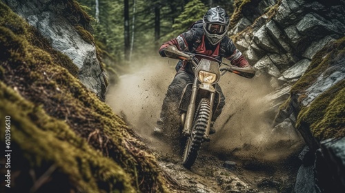 Blazing a trail of excitement, the dirt bike racer leaves competitors in the dust