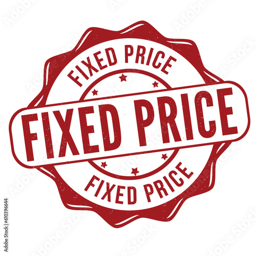 Fixed price grunge rubber stamp