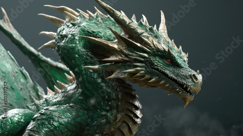 Image of the Green Dragon. Symbol of the year 2024 Green Dragon