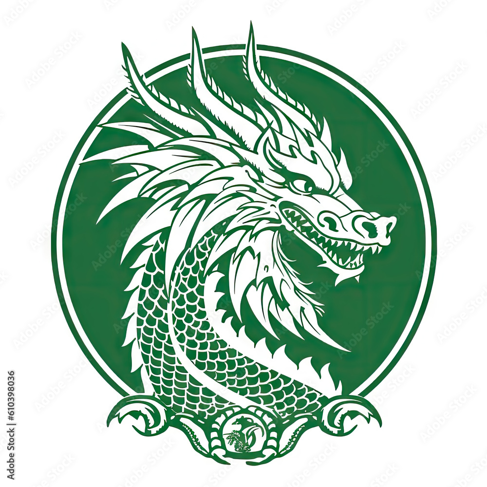 Green Dragon logo on a white background. Symbol of the year 2024 Green Dragon Green Dragon logo on a white background. Symbol of the year 2024 Green Dragon