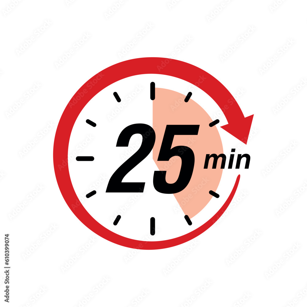 Stopwatch Counting Down to Minutes with Arrow Stopwatch Counting Down to Minutes with Arrow