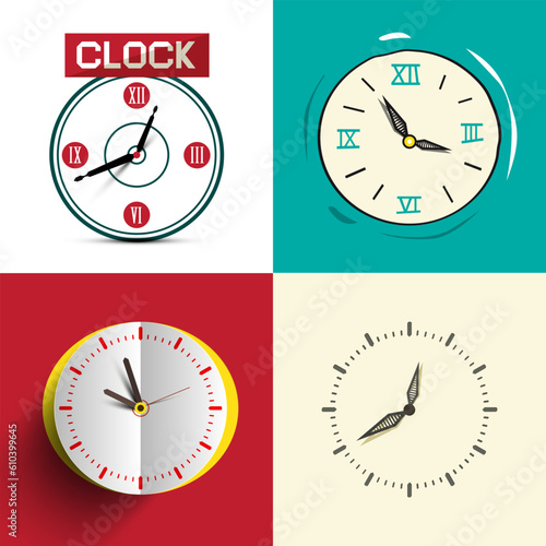 Free Download Analog clock set - vector icons - GFXLoad