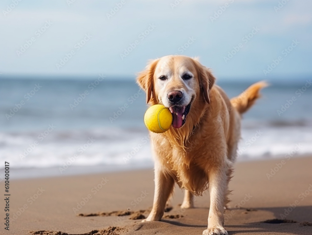 cane sta giocando con palloncino