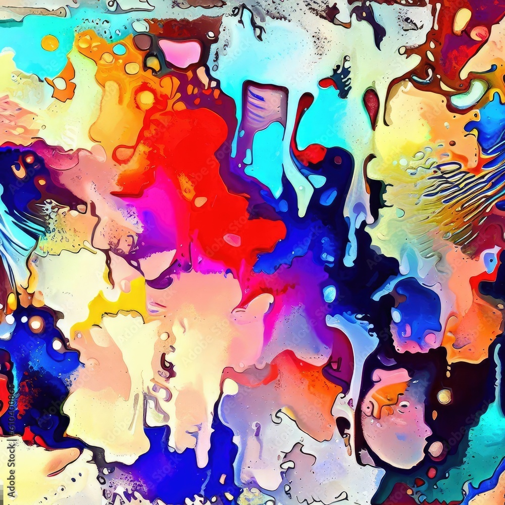 Splashing colors abstract watercolor painting art background.