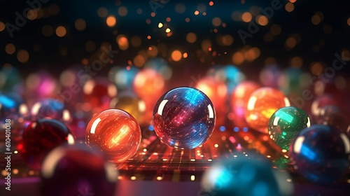 Abstract lottery balls background. Made with Generative AI.	 photo