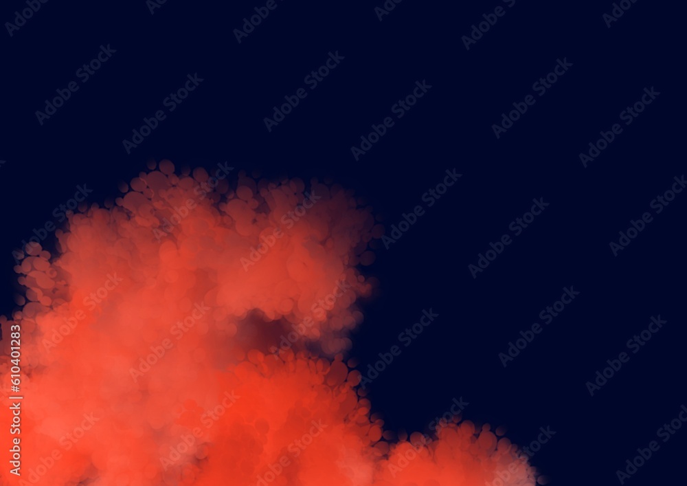 abstract background for design with orange haze on dark black blue background