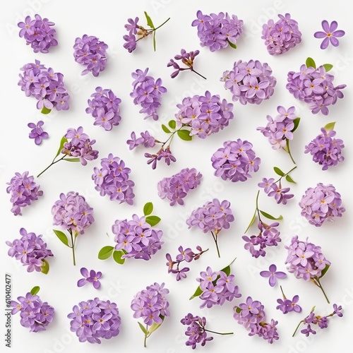 A Beautiful Set of Small Purple Lilac Flowers