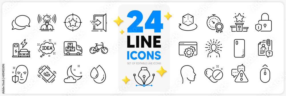 Icons set of Oil drop, Seo gear and Brand line icons pack for app with ...
