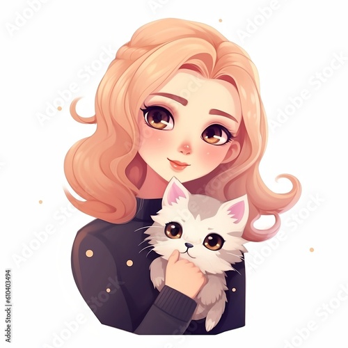 girl with a cat