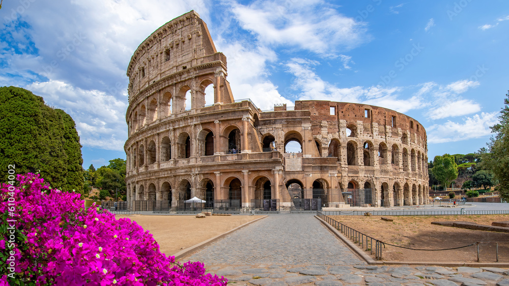 Colosseum, Rome, Italy; June 6, 2023 - A view of the colosseum in Rome, Italy