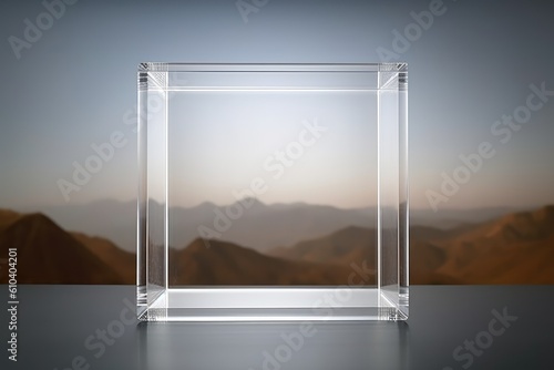 A contemporary statement: an empty glass cube exuding modern elegance