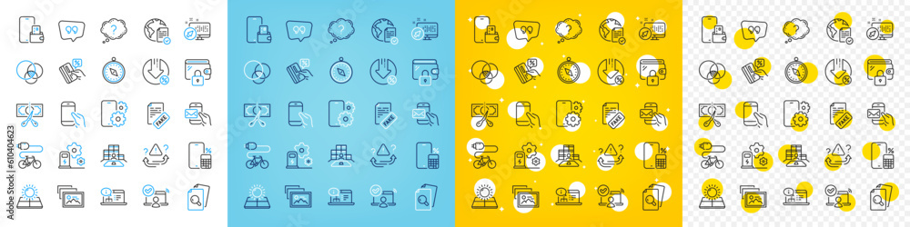 Vector icons set of Question mark, Cut tax and Sun energy line icons pack for web with Online voting, Web system, Fake news outline icon. Inspect, Inventory, Electric bike pictogram. Vector Vector icons set of Question mark, Cut tax and Sun energy line icons pack for web with Online voting, Web system, Fake news outline icon. Inspect, Inventory, Electric bike pictogram. Vector