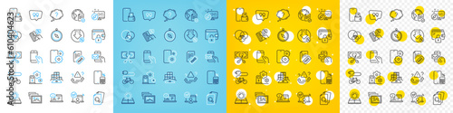 Vector icons set of Question mark, Cut tax and Sun energy line icons pack for web with Online voting, Web system, Fake news outline icon. Inspect, Inventory, Electric bike pictogram. Vector