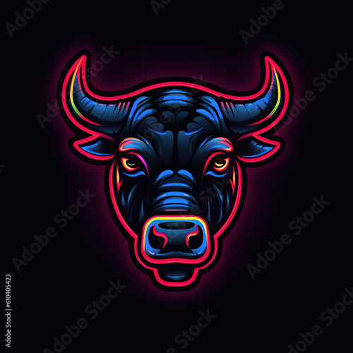 Wallpaper Mural Cool illustration of a bull's head.Created using Generative AI technology. Torontodigital.ca