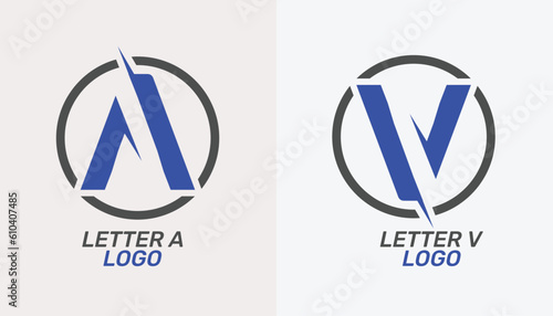 letter a and letter v letter logo marks as brand identity vector