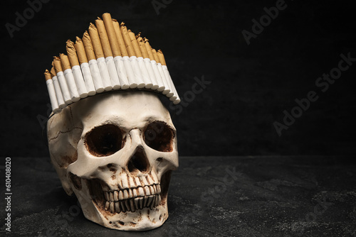 Human scull with crown made...