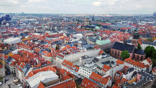 Panorama od Copenhagen with Copenhagen cathedral