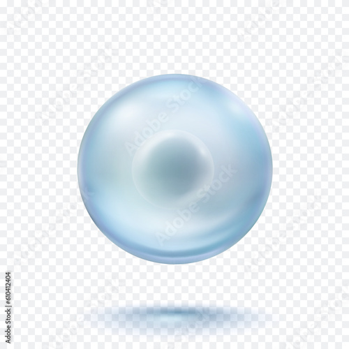 Cell isolated on transparent background. Realistic vector reproduction stem conception template. 3d human egg membrane, biology science pattern